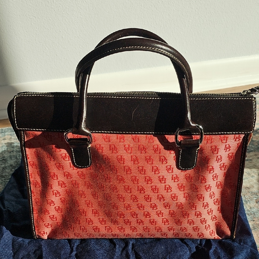 Like New! Vintage Dooney & Burke Red And Brown Satchel Set - Picture 10 of 16
